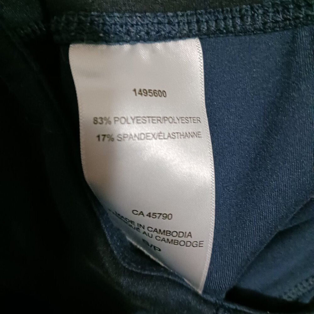 Danskin Blue & Black Full Length Leggings with Deep Side Pockets Women's Size S - Picture 4 of 4